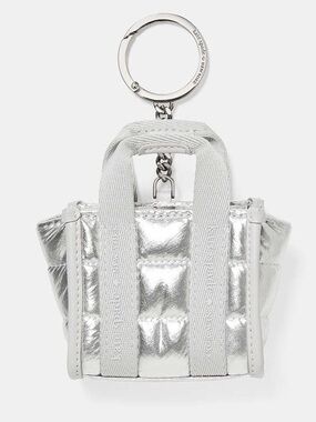 kate spade NWT! Metallic Silver Kip Puffy Micro Bag Charm